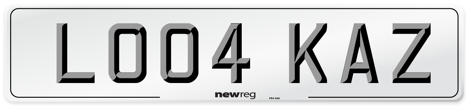 LO04 KAZ Number Plate from New Reg